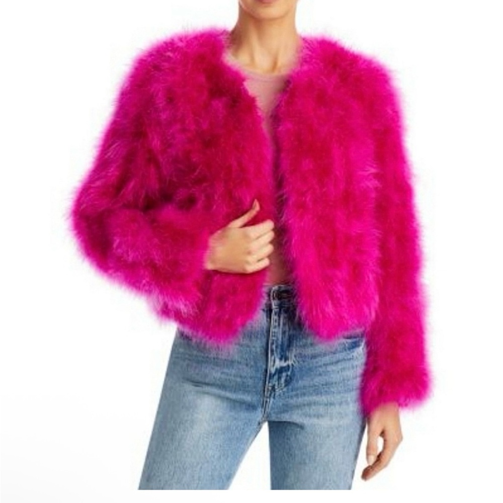 Ramy Brook Pink Faux Fur Jacket